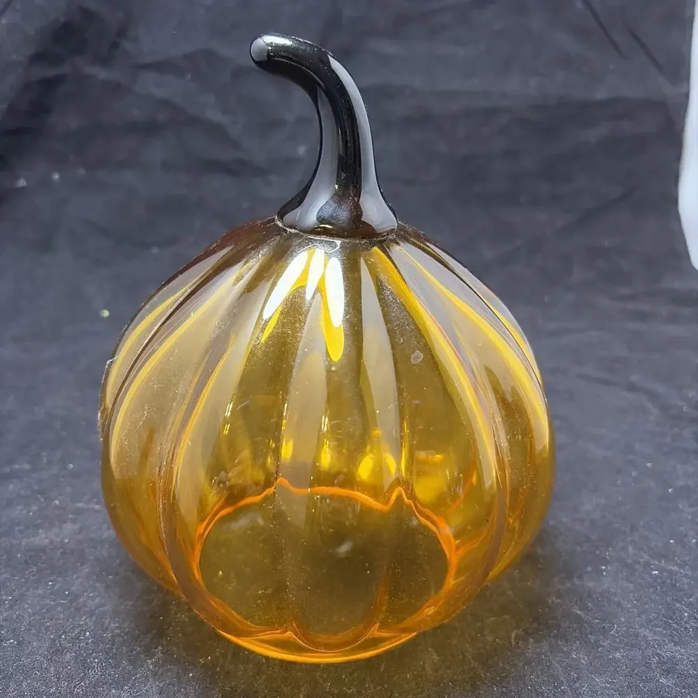 Ikea Kustfyr Pumpkin Fall Halloween Decor, Glass 6 3/4